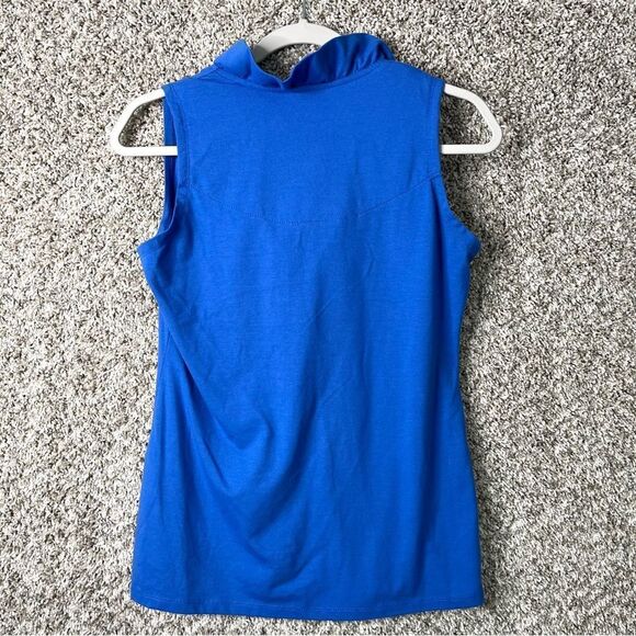 Barbara Erickson Top Women’s Small Blue Ruffle V-Neck Sleeveless Tank - Picture 3 of 5